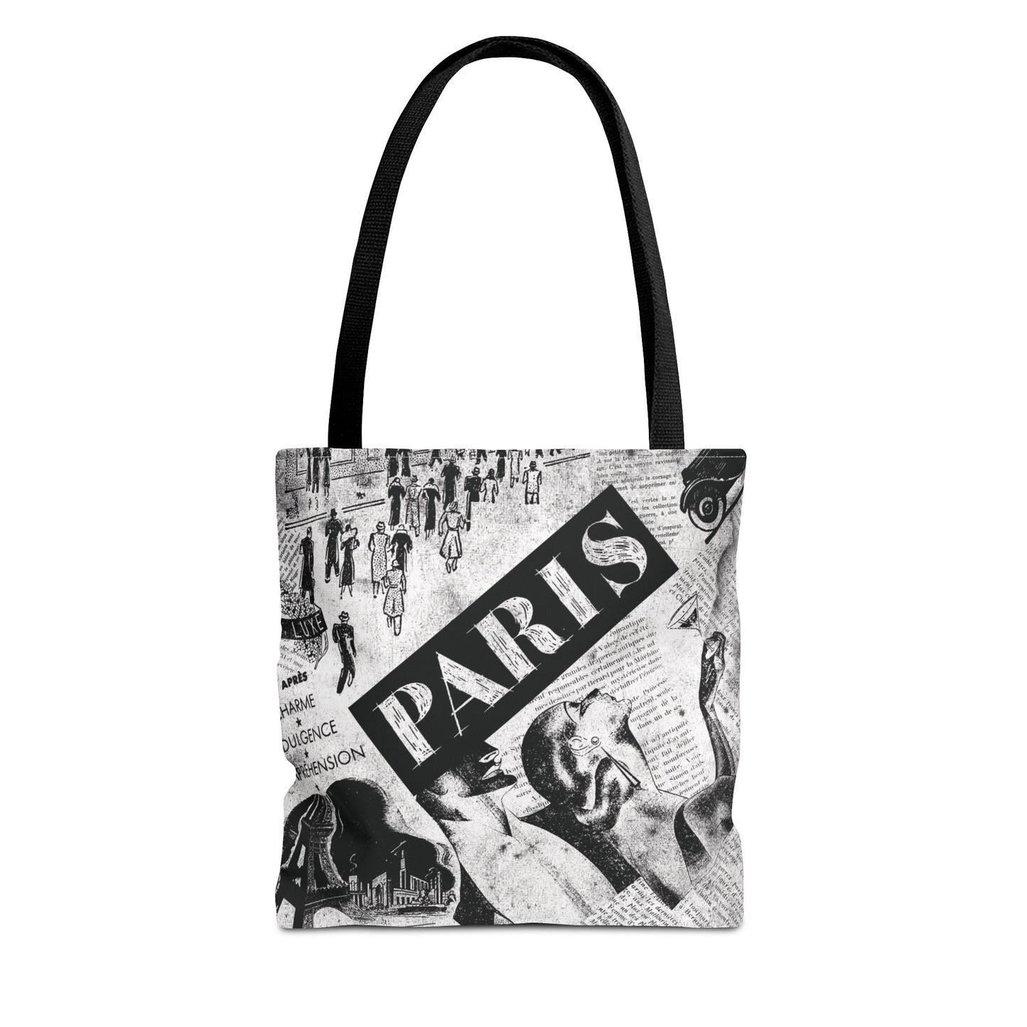 Vintage News From Paris Tote Bag, Utility Tote - Fashion Tote - Paris Fashion Bag