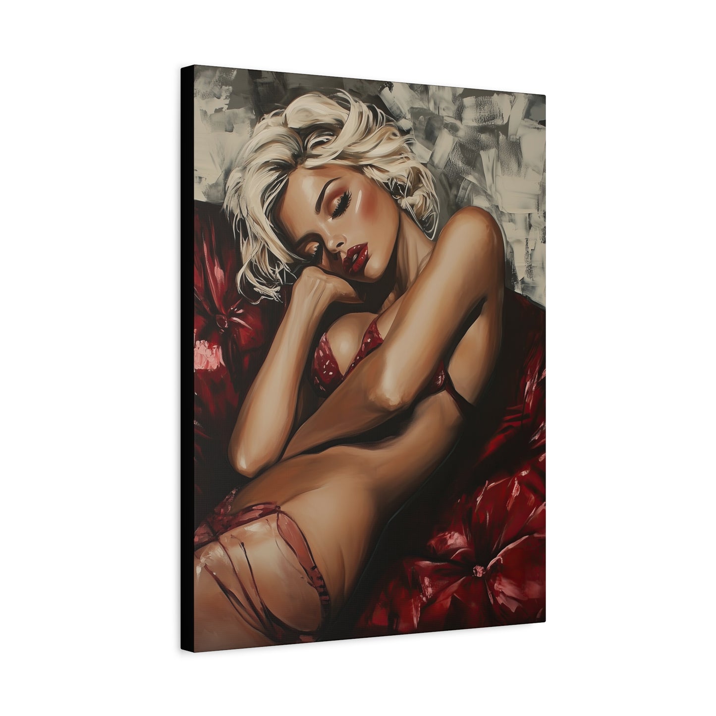 Gallery Wrapped Canvas, Guilt and Grit Adult Art Canvas, Erotic Pinup Art Canvas – Giselle