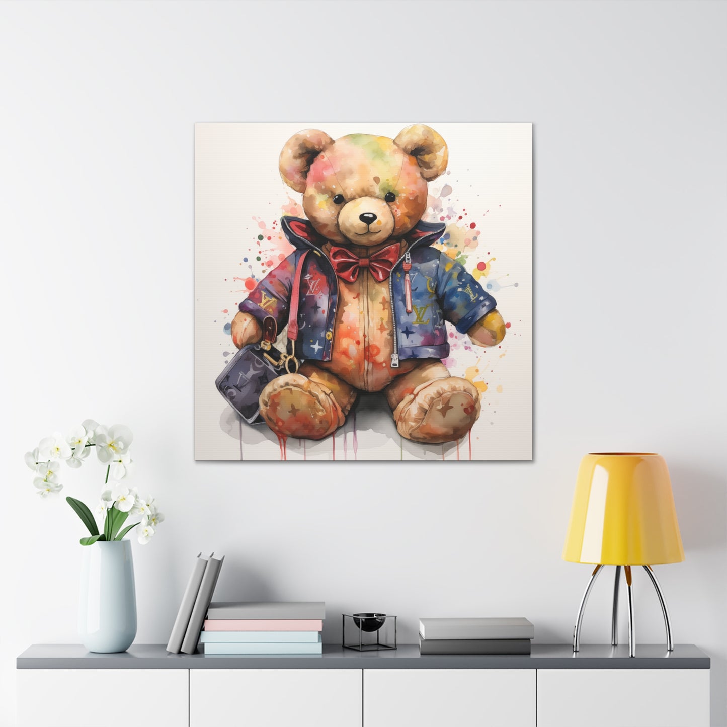 Canvas Gallery Wrap - LV Bear Wall Art - Drip