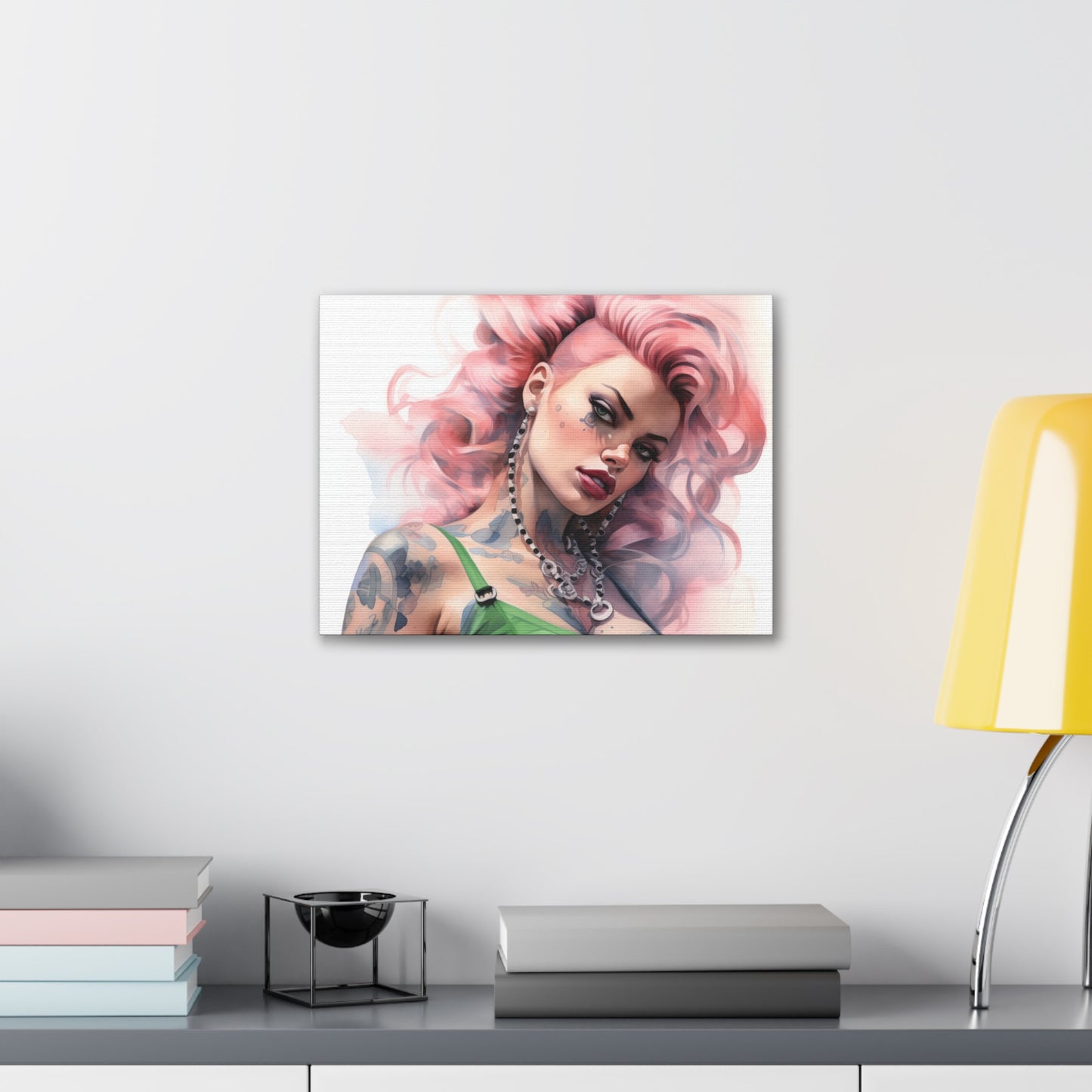 Gallery Wrapped Canvas, Edgy Tattooed Beauty, Urban Pop Art Canvas – Colette