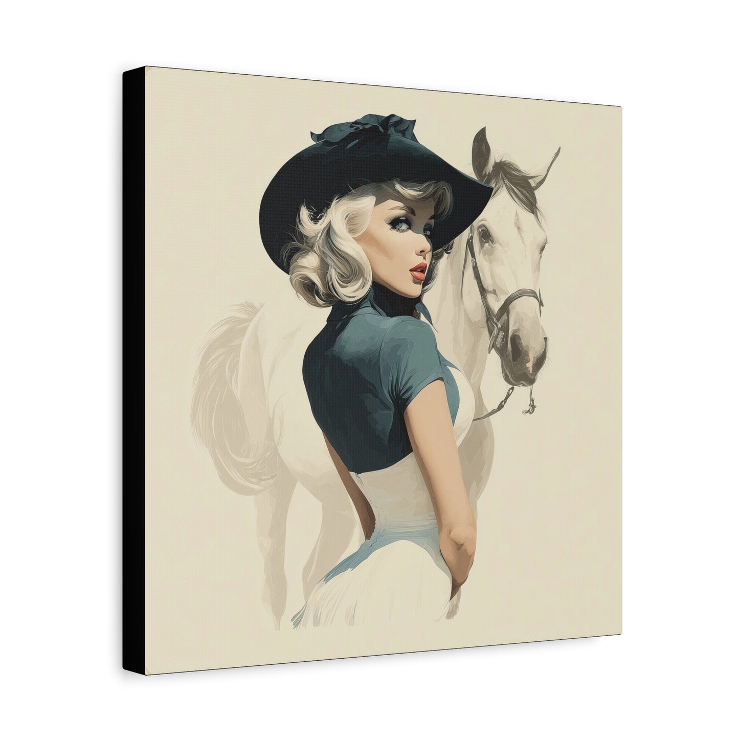 Gallery Wrapped Canvas, Wranglers and Wreckage Art Canvas, Erotic Pinup Art Canvas – Ruby