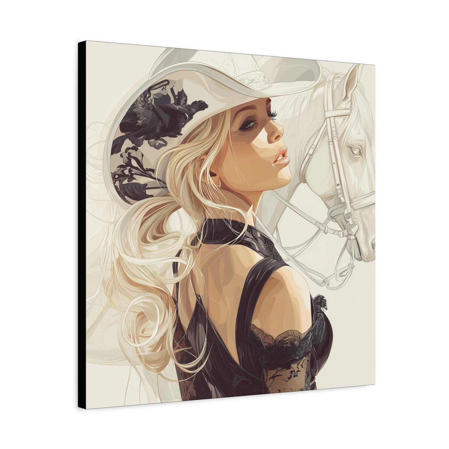 Gallery Wrapped Canvas, Wranglers and Wreckage Art Canvas, Erotic Pinup Art Canvas – Maisie