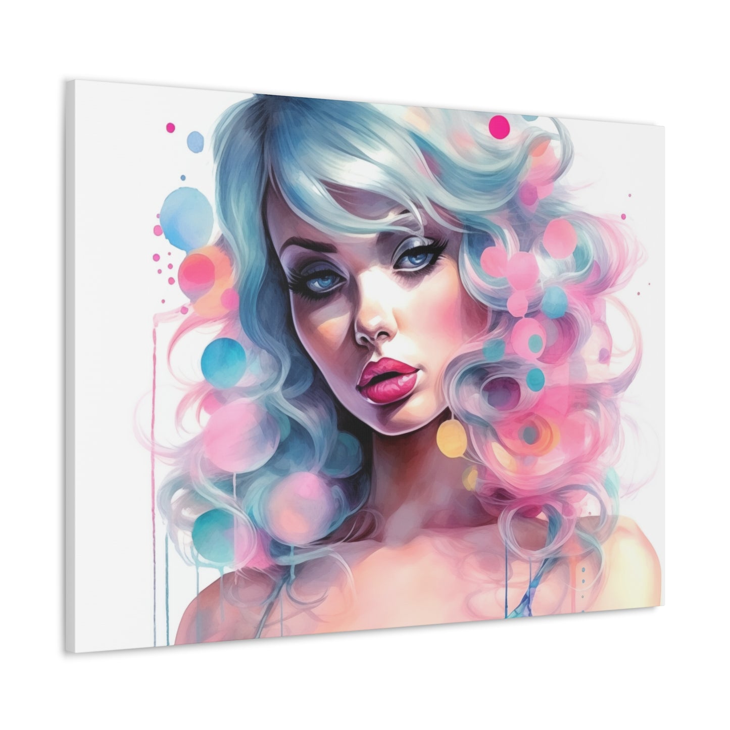 Canvas Gallery Wrapped High-Fashion Wall Art, Stylish Decor, Retro Femme Doll Pop Art – Sylvie