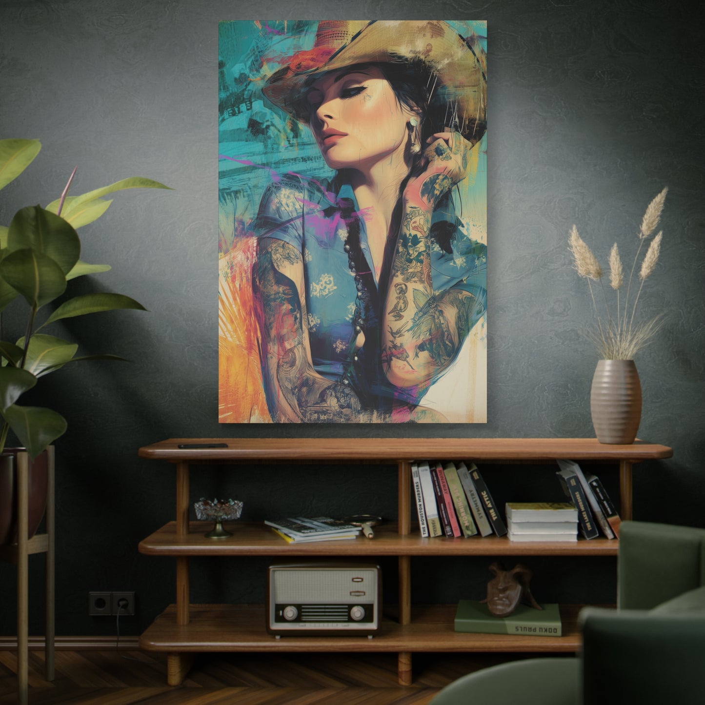 Gallery Wrapped Canvas, Wranglers and Wreckage Art Canvas, Erotic Pinup Art Canvas – Sierra