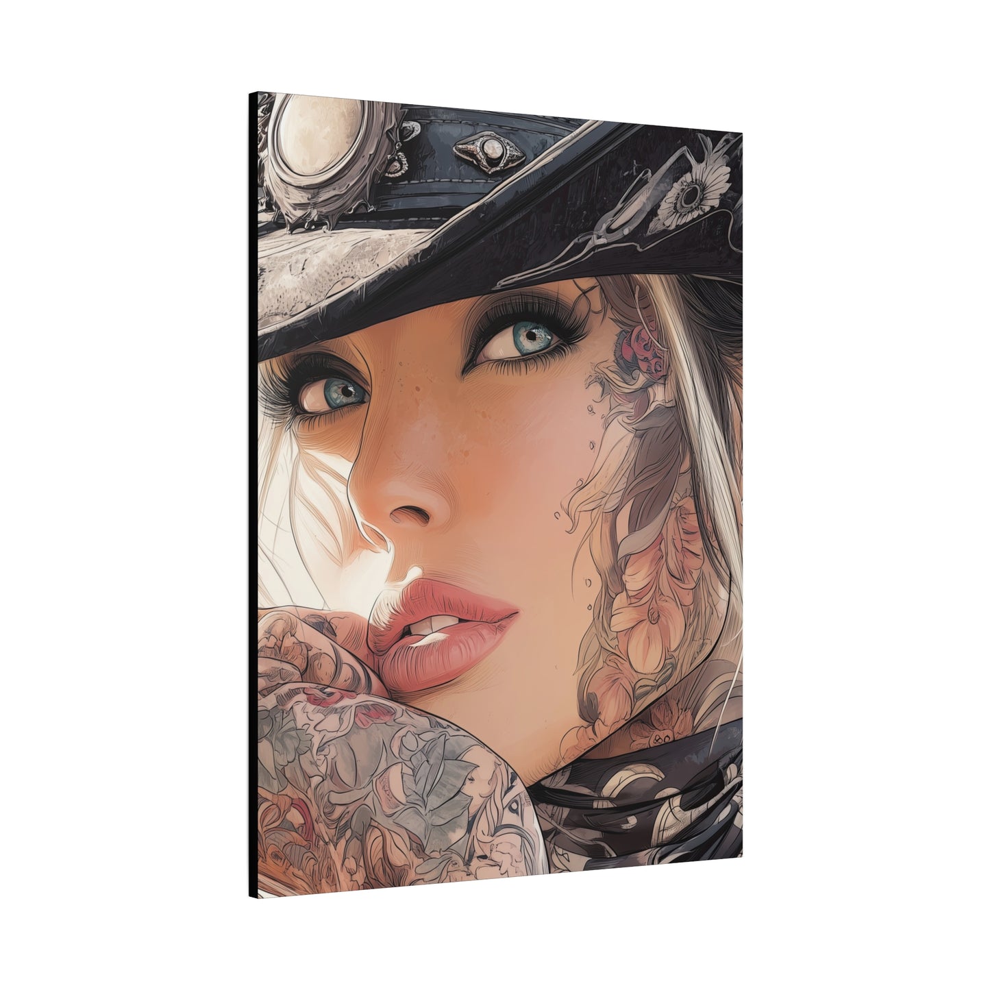 Gallery Wrapped Canvas, Wranglers and Wreckage Art Canvas, Erotic Pinup Art Canvas – Raine