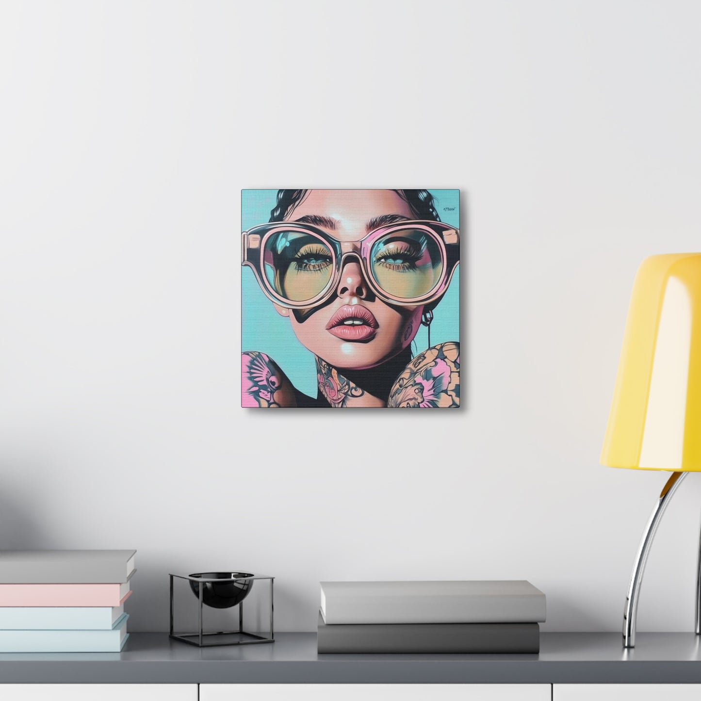 Canvas Gallery Wrap, Ladies in Lenses Wall Art, Abstract Femme Girl Art - Kiki
