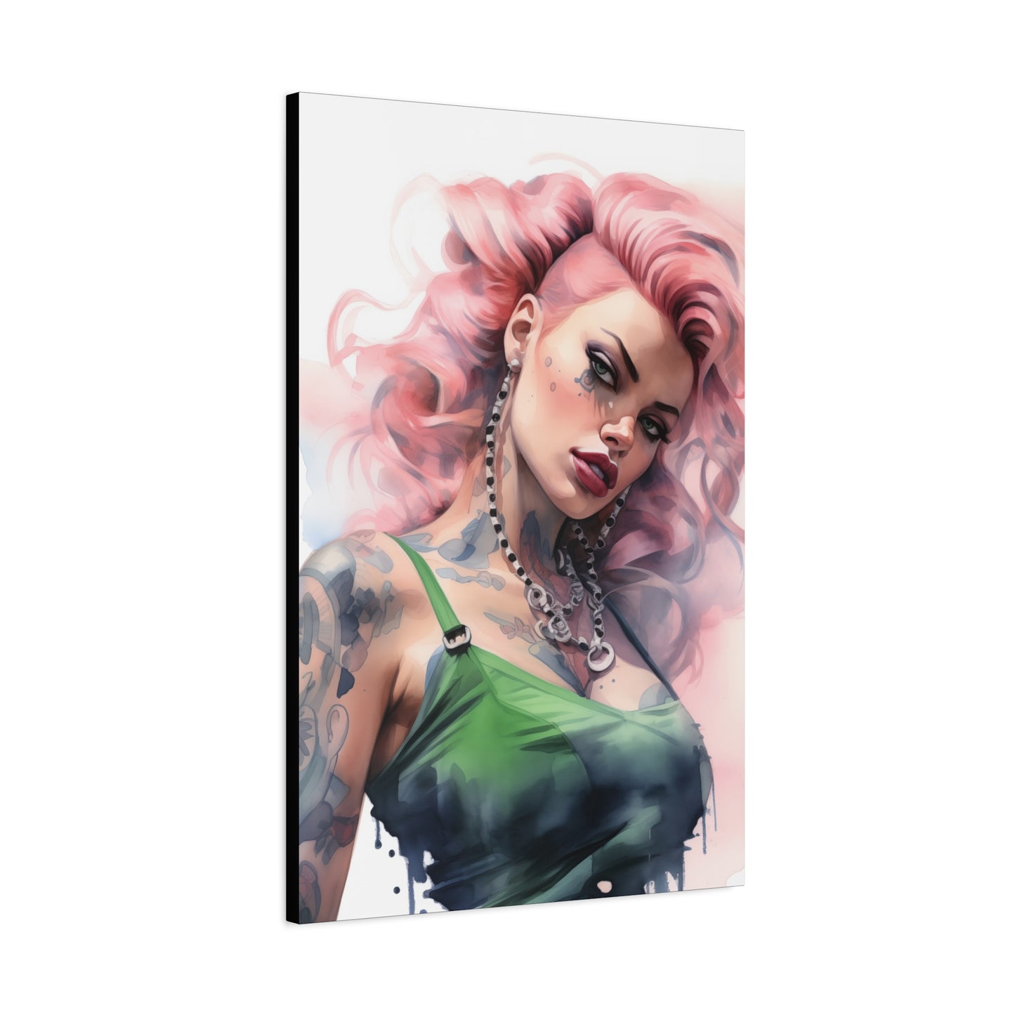 Gallery Wrapped Canvas, Edgy Tattooed Beauty, Urban Pop Art Canvas – Colette