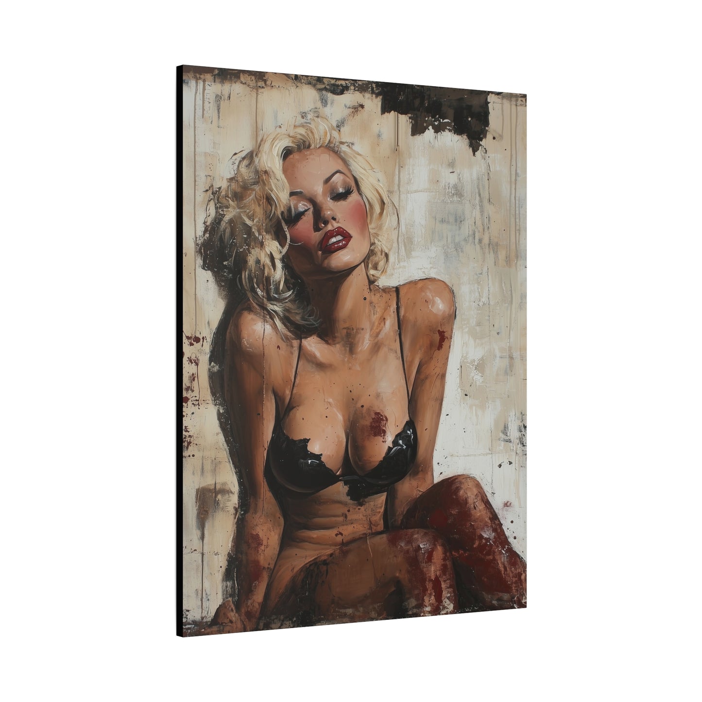 Gallery Wrapped Canvas, Guilt and Grit Adult Art Canvas, Erotic Pinup Art Canvas – Zadie
