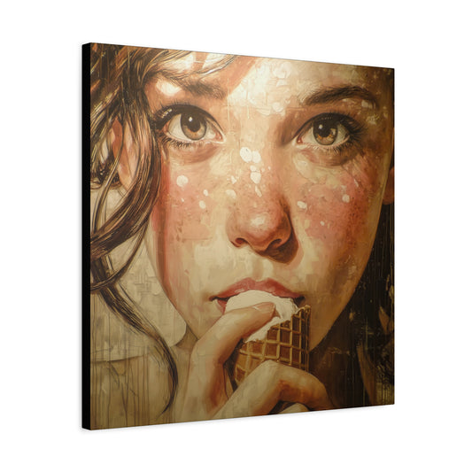Gallery Wrapped Canvas, Sweet Summer Nostalgia, Sugar and Spice Art Canvas, Ice Cream Dreams Art – Fern