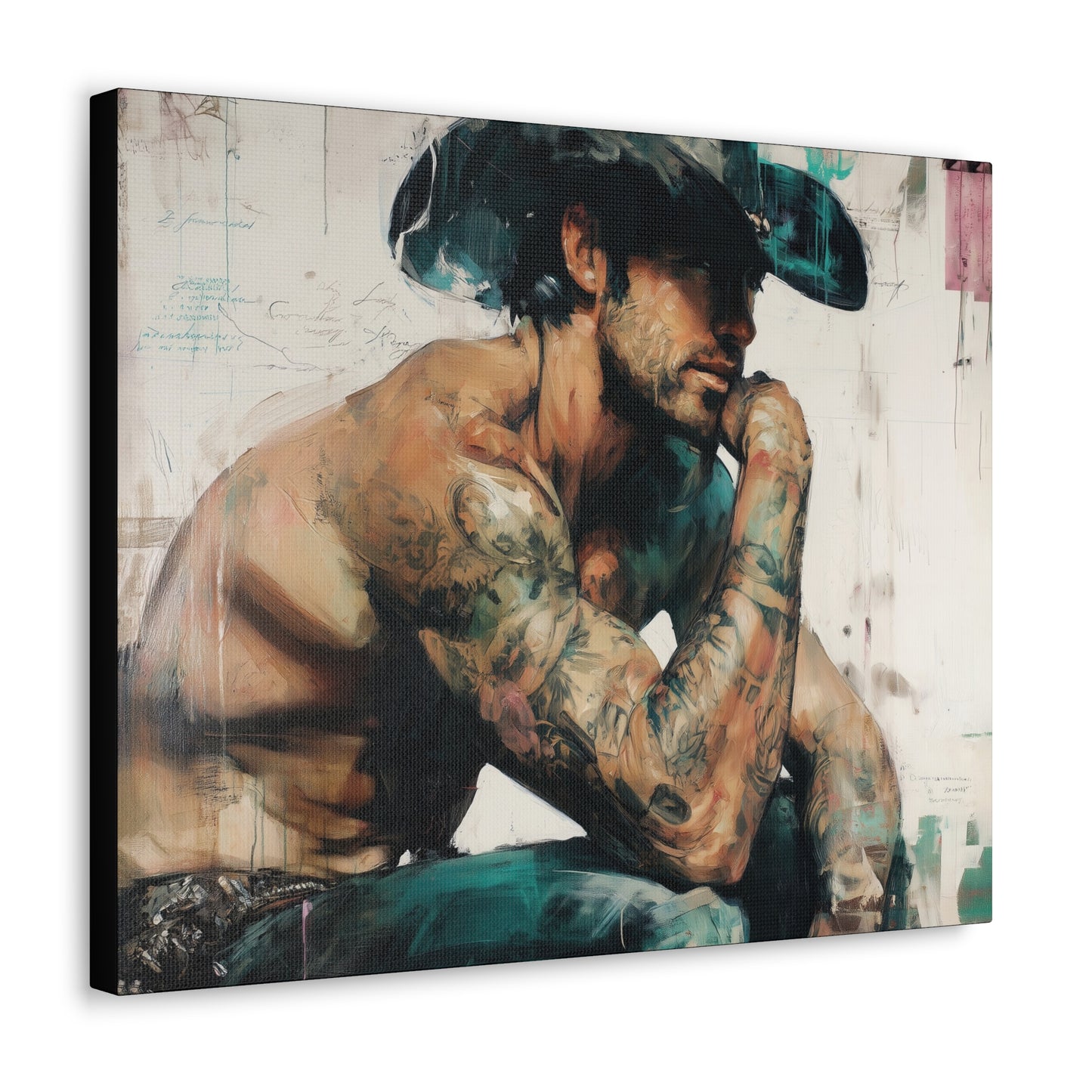 Gallery Wrapped Canvas, Wranglers and Wreckage Art Canvas, Erotic Pinup Art Canvas – Jimmy