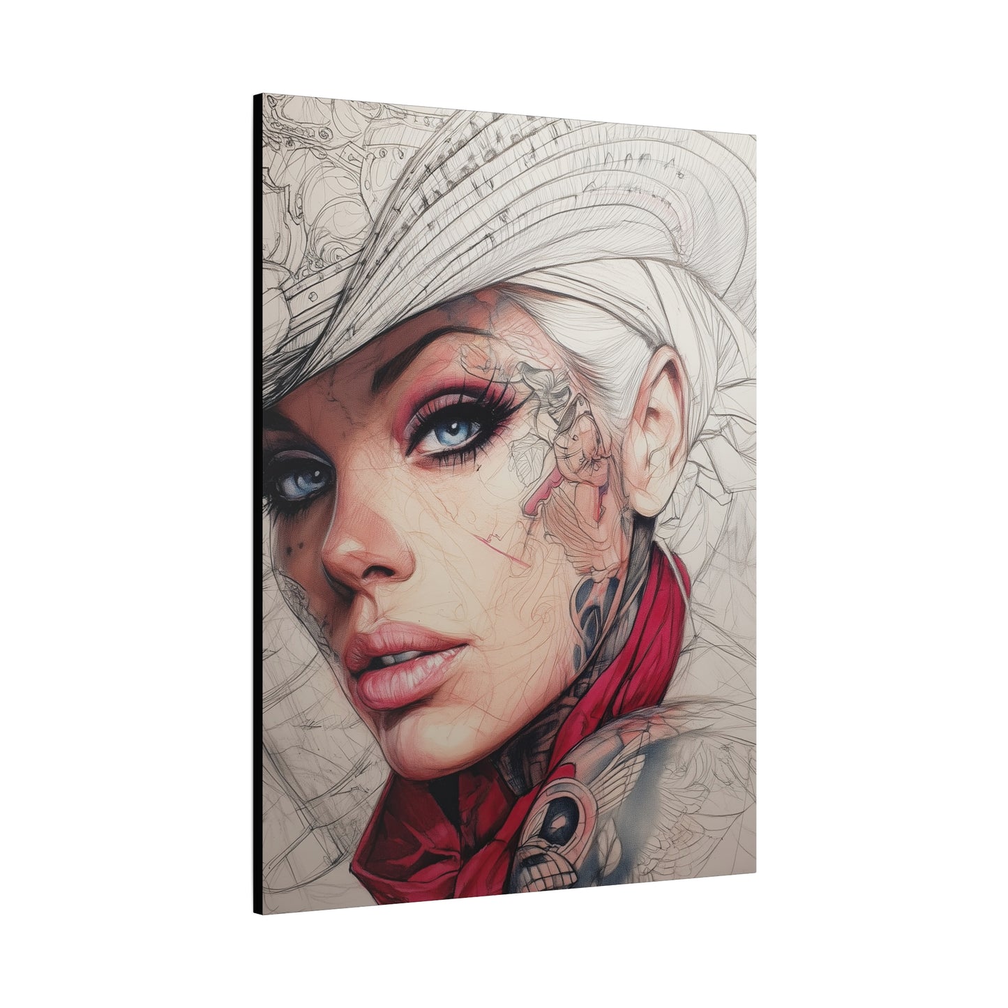 Gallery Wrapped Canvas, Wranglers and Wreckage Art Canvas, Erotic Pinup Art Canvas – Pearl