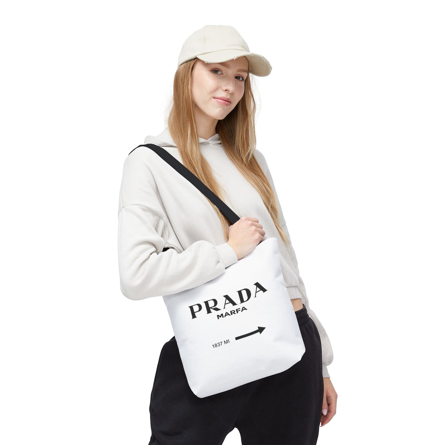 Designer Inspired Tote Bag, Utility Tote - Marfa Art Installation Tote - 1837 Miles