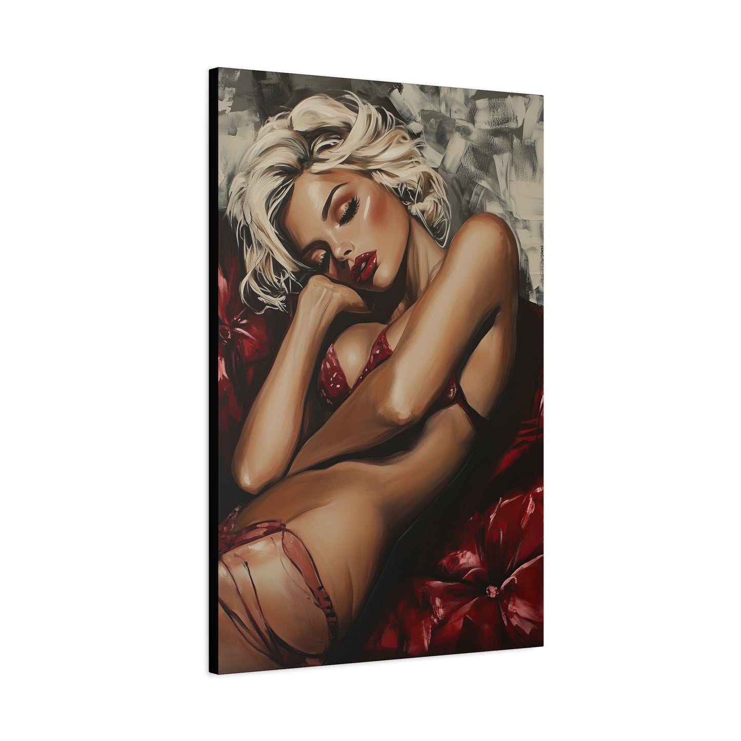 Gallery Wrapped Canvas, Guilt and Grit Adult Art Canvas, Erotic Pinup Art Canvas – Giselle