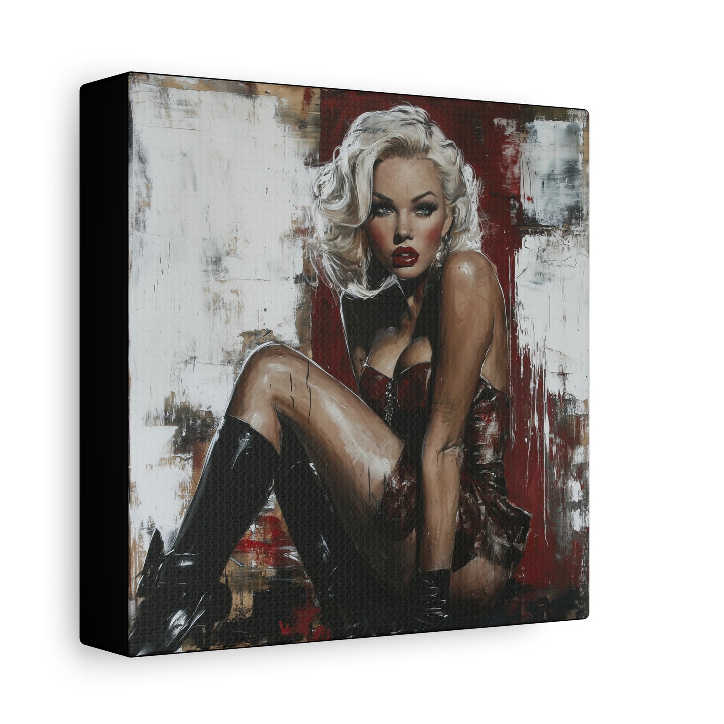 Gallery Wrapped Canvas, Guilt and Grit Adult Art Canvas, Erotic Pinup Art Canvas – Valentina