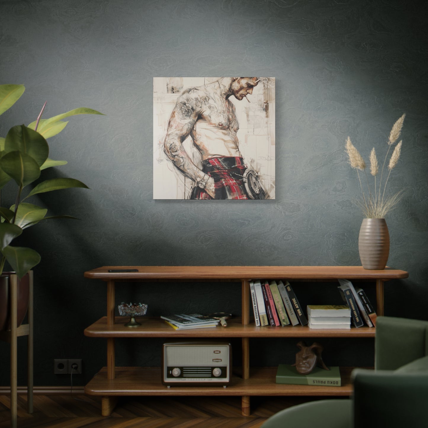 Gallery Wrapped Canvas, Kilts and Carnage Art Canvas, Erotic Pinup Art Canvas – Keir