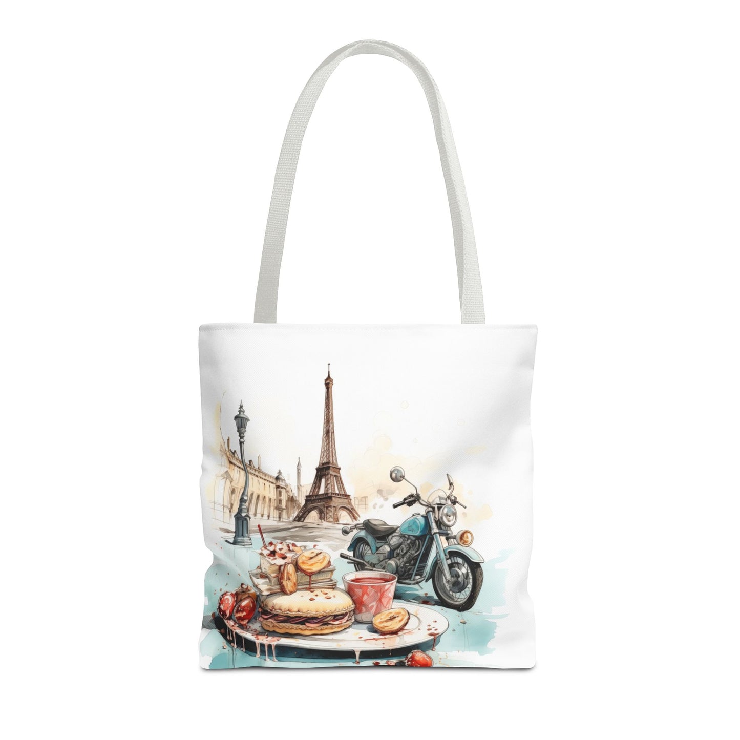 Square Tote Bag, Shopping Tote, Gift Bag - Paris Motorcycle