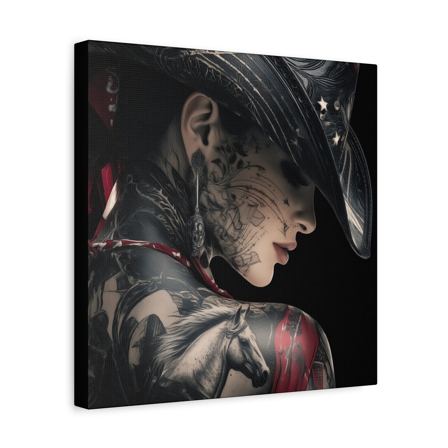 Gallery Wrapped Canvas, Wranglers and Wreckage Art Canvas, Erotic Pinup Art Canvas – Cassie