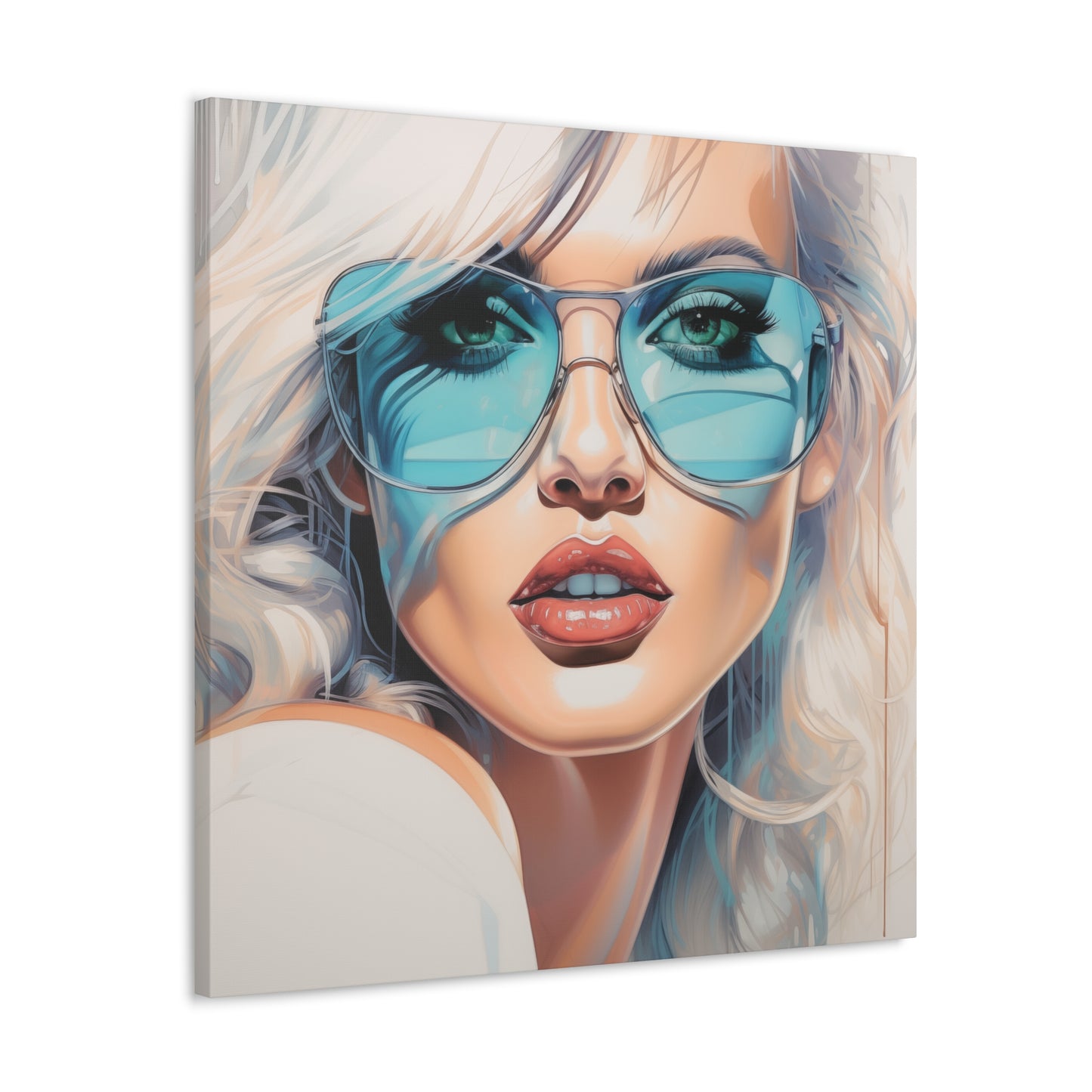 Canvas Gallery Wrapped High-Fashion Wall Art, Stylish Decor, Retro Femme Doll Pop Art – Nova