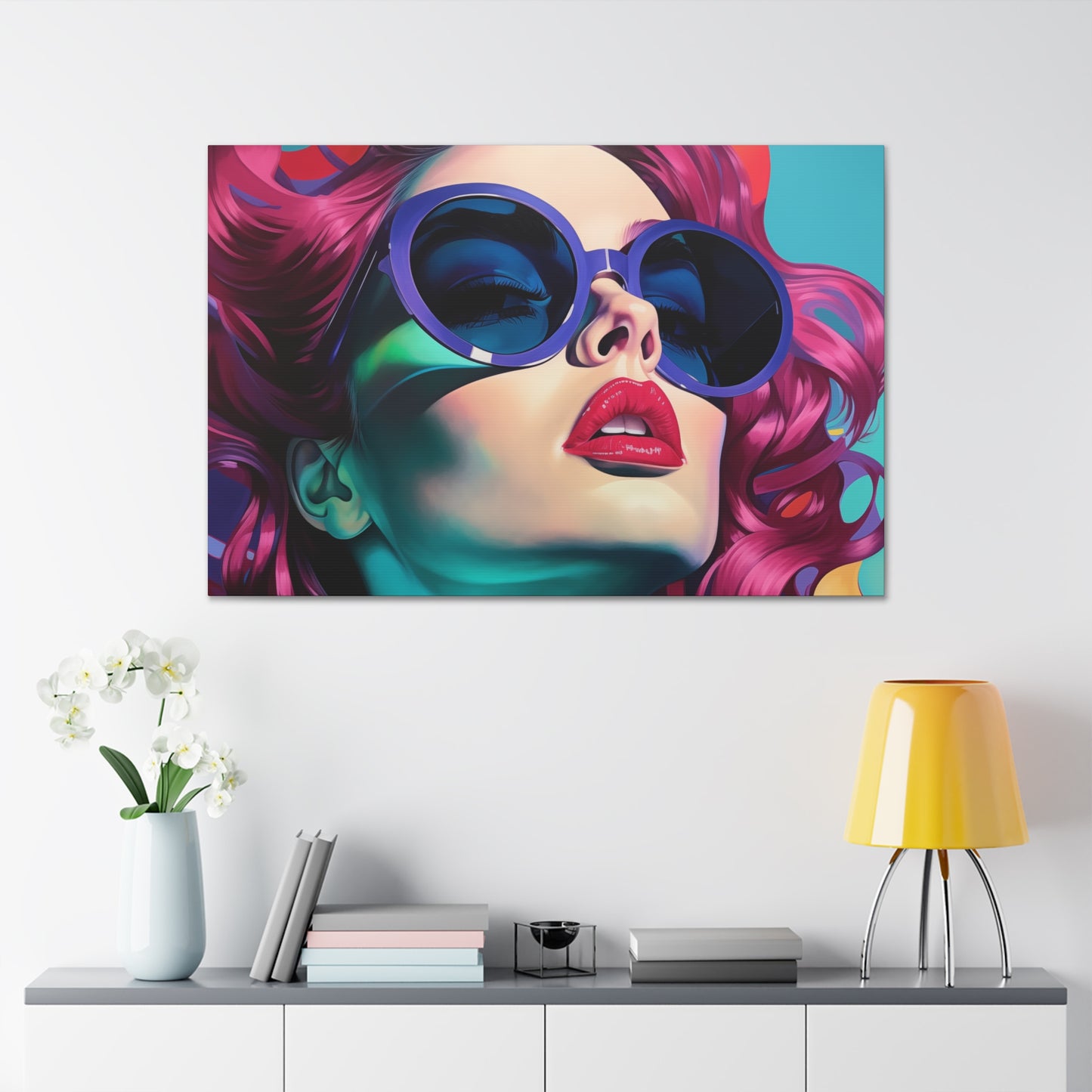 Canvas Gallery Wrapped High-Fashion Wall Art, Stylish Decor, Retro Femme Doll Pop Art – Electra