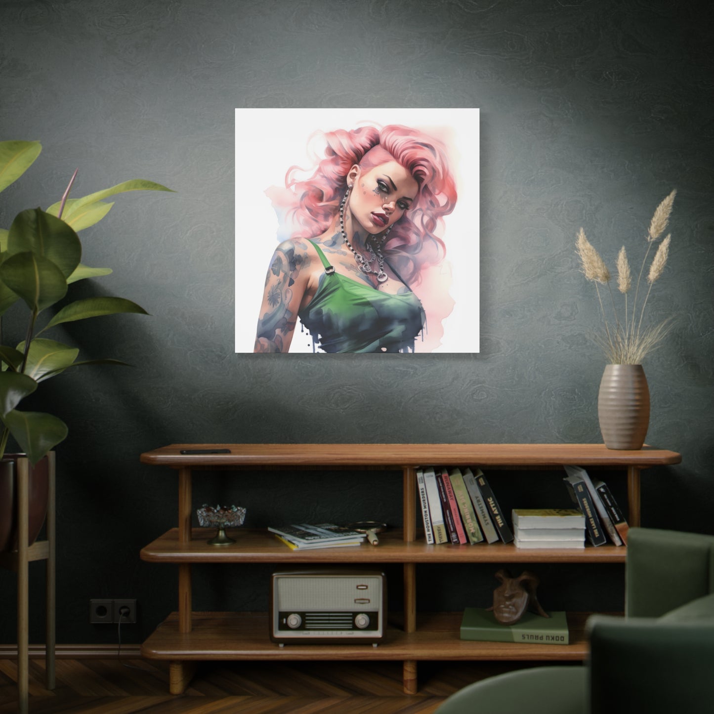 Gallery Wrapped Canvas, Edgy Tattooed Beauty, Urban Pop Art Canvas – Colette
