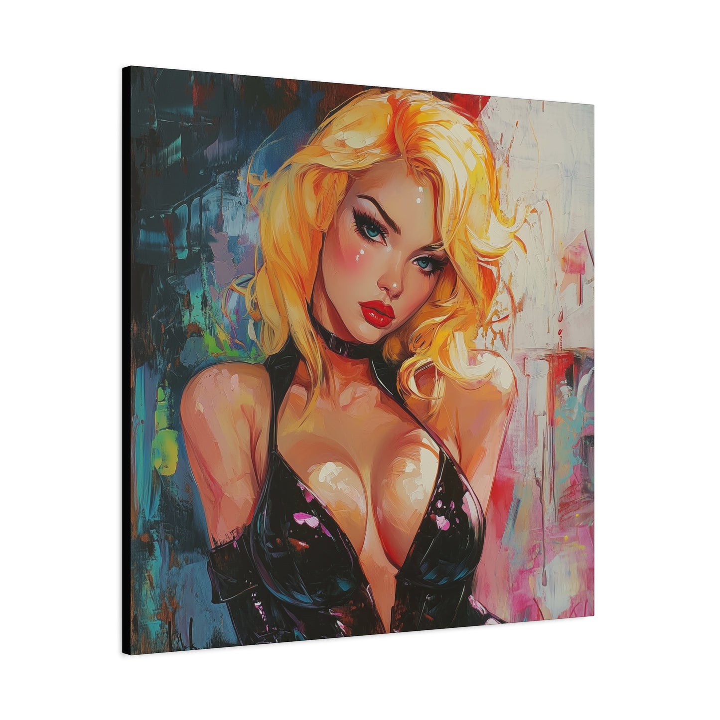 Gallery Wrapped Canvas, Guilt and Grit Adult Art Canvas, Erotic Pinup Art Canvas – Esme