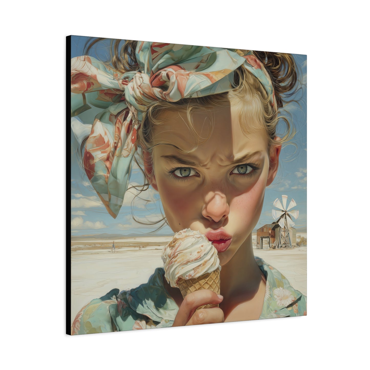 Gallery Wrapped Canvas, Sweet Summer Nostalgia, Sugar and Spice Art Canvas, Ice Cream Dreams Art – Millie