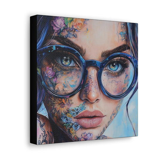 Canvas Gallery Wrap, Ladies in Lenses Wall Art, Abstract Femme Girl Art - Sara