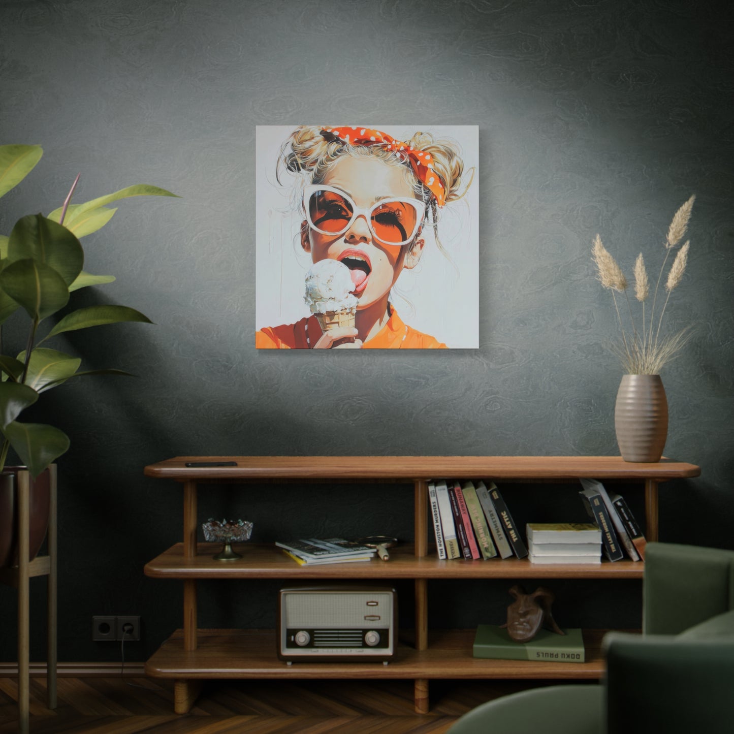 Gallery Wrapped Canvas, Sweet Summer Nostalgia, Sugar and Spice Art Canvas, Ice Cream Dreams Art – Birdie