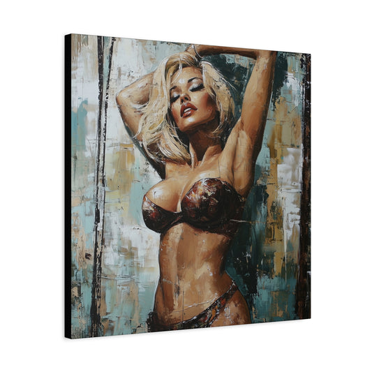 Gallery Wrapped Canvas, Guilt and Grit Adult Art Canvas, Erotic Pinup Art Canvas – Allegra