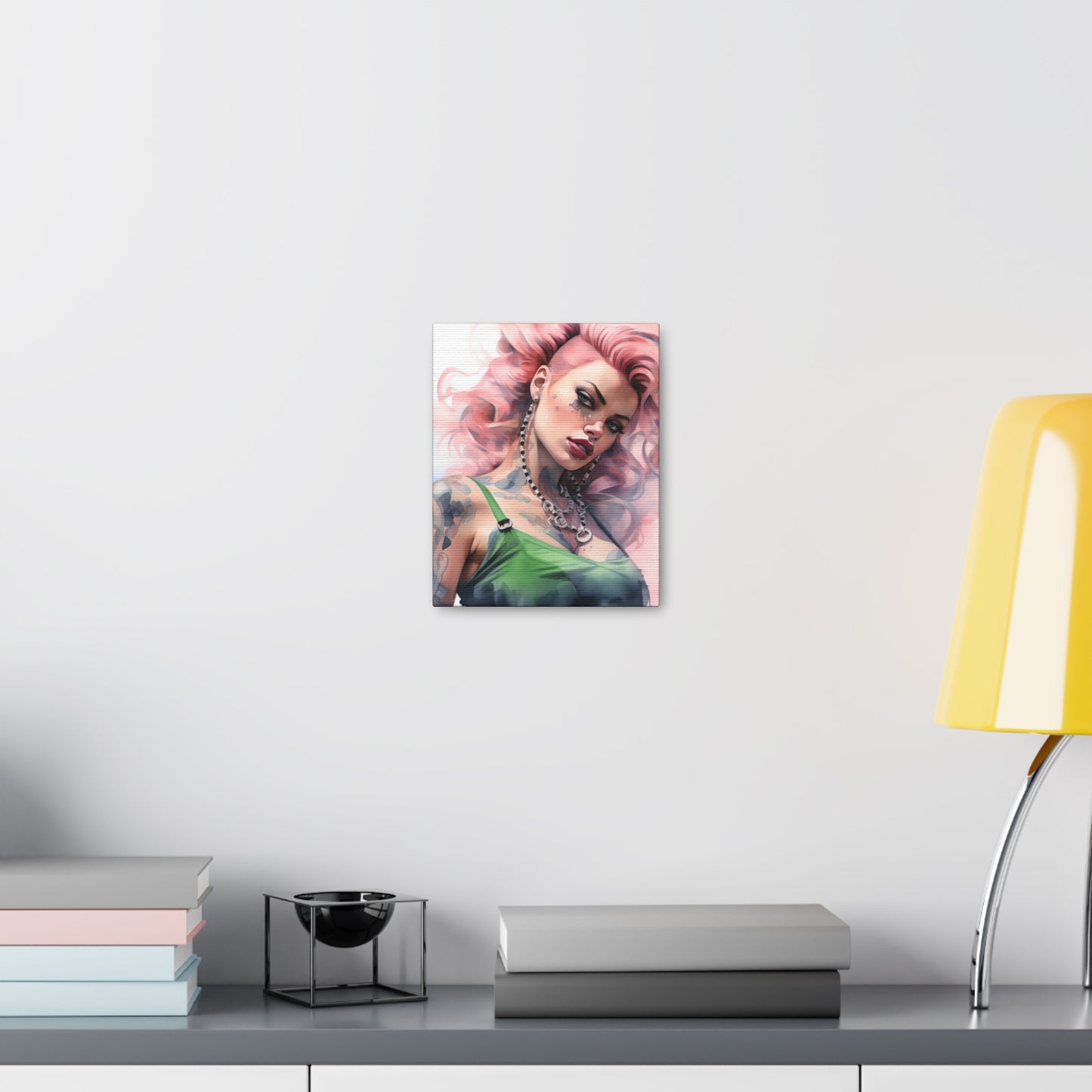 Gallery Wrapped Canvas, Edgy Tattooed Beauty, Urban Pop Art Canvas – Colette