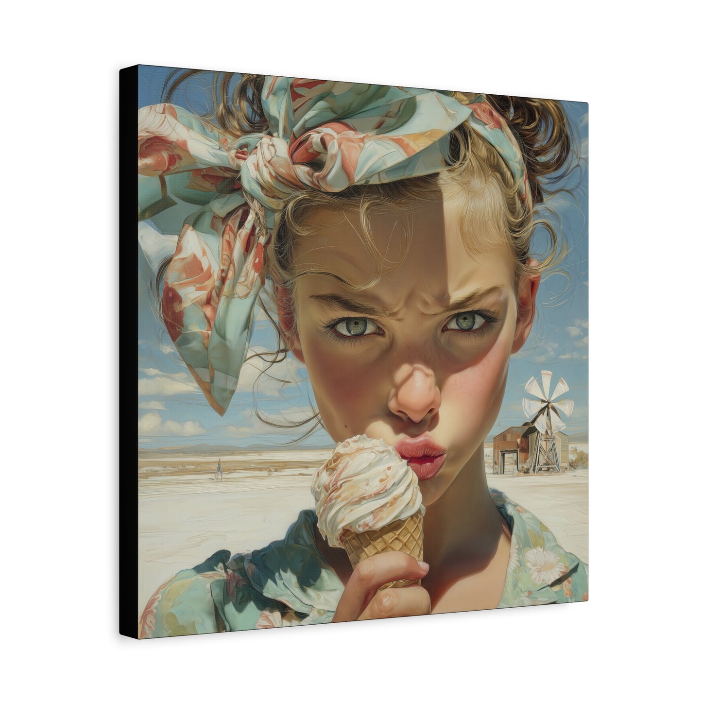 Gallery Wrapped Canvas, Sweet Summer Nostalgia, Sugar and Spice Art Canvas, Ice Cream Dreams Art – Millie
