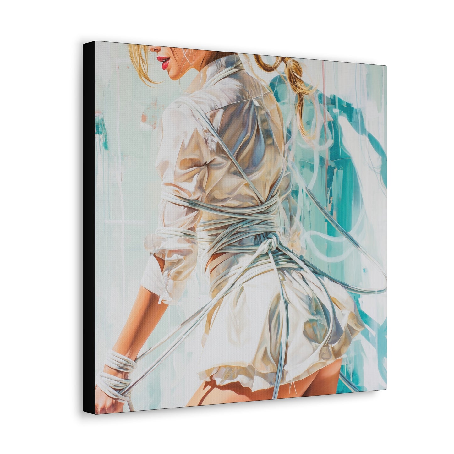 Gallery Wrapped Canvas, Ropes and Reverence Art Canvas, Erotic Shibari Art Canvas – Hannah