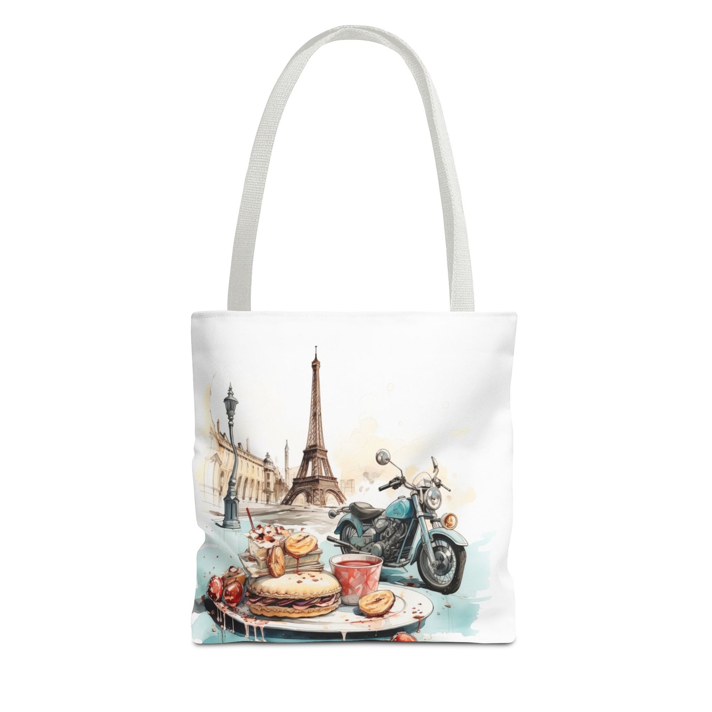 Square Tote Bag, Shopping Tote, Gift Bag - Paris Motorcycle