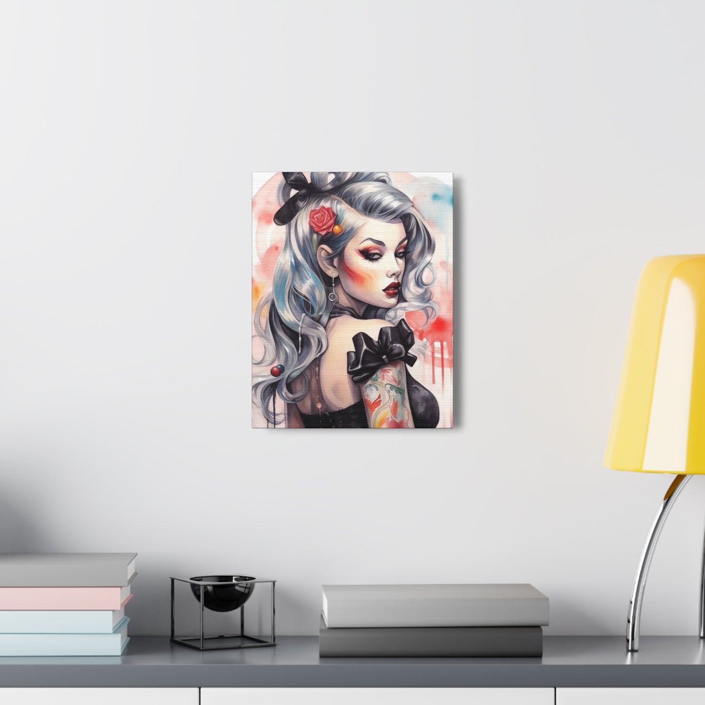 Gallery Wrapped Canvas, Edgy Tattooed Beauty, Urban Pop Art Canvas – Sabella