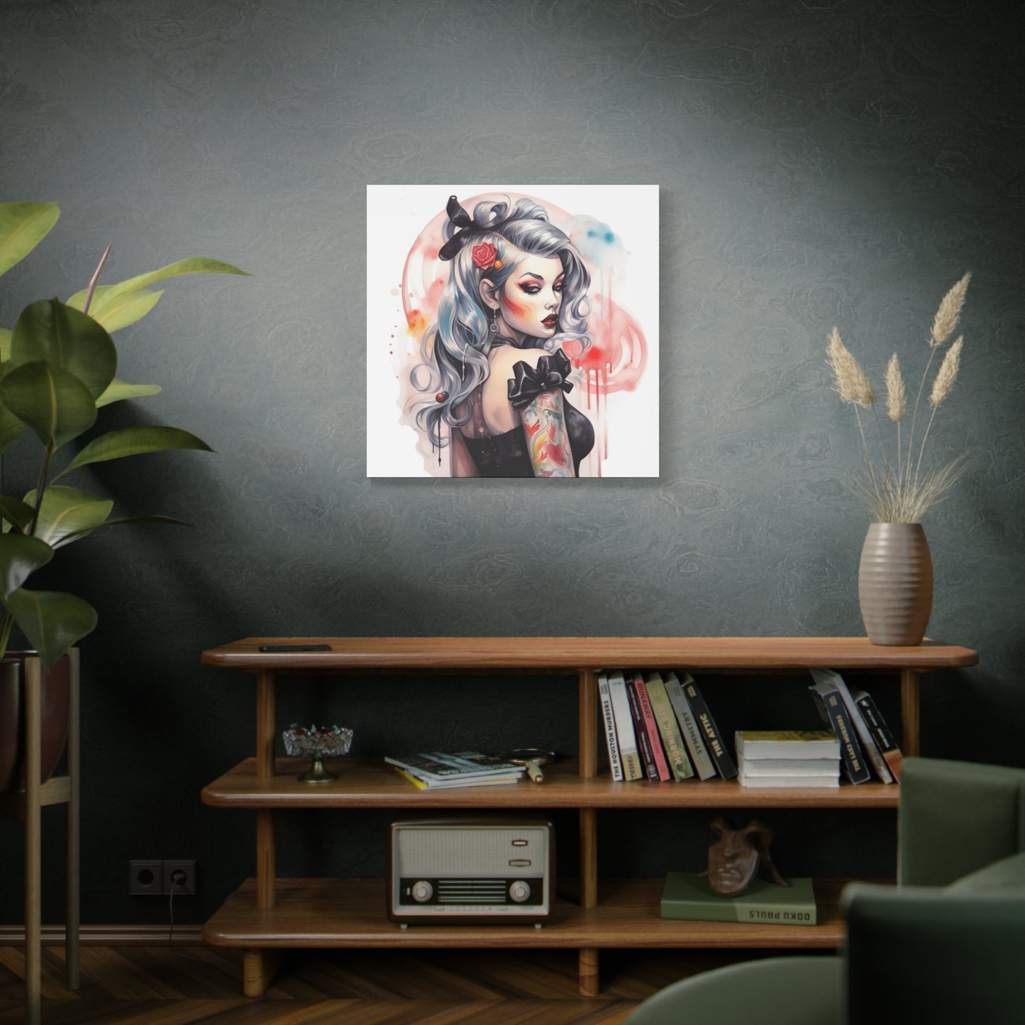 Gallery Wrapped Canvas, Edgy Tattooed Beauty, Urban Pop Art Canvas – Sabella
