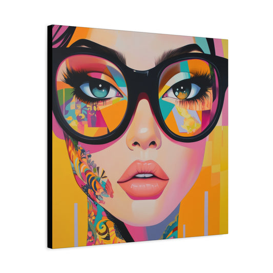 Canvas Gallery Wrap, Ladies in Lenses Wall Art, Abstract Femme Girl Art - Sabrina