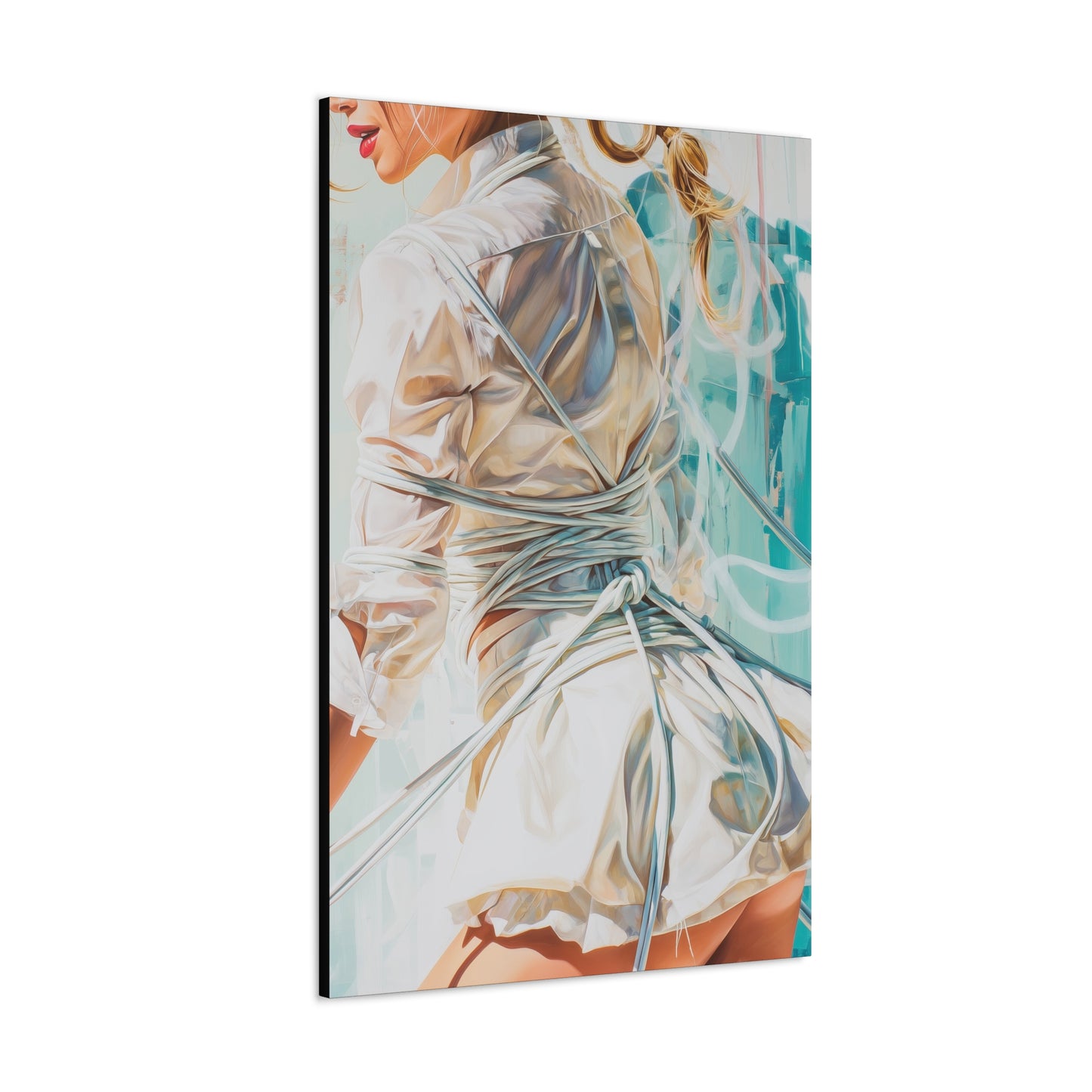 Gallery Wrapped Canvas, Ropes and Reverence Art Canvas, Erotic Shibari Art Canvas – Hannah