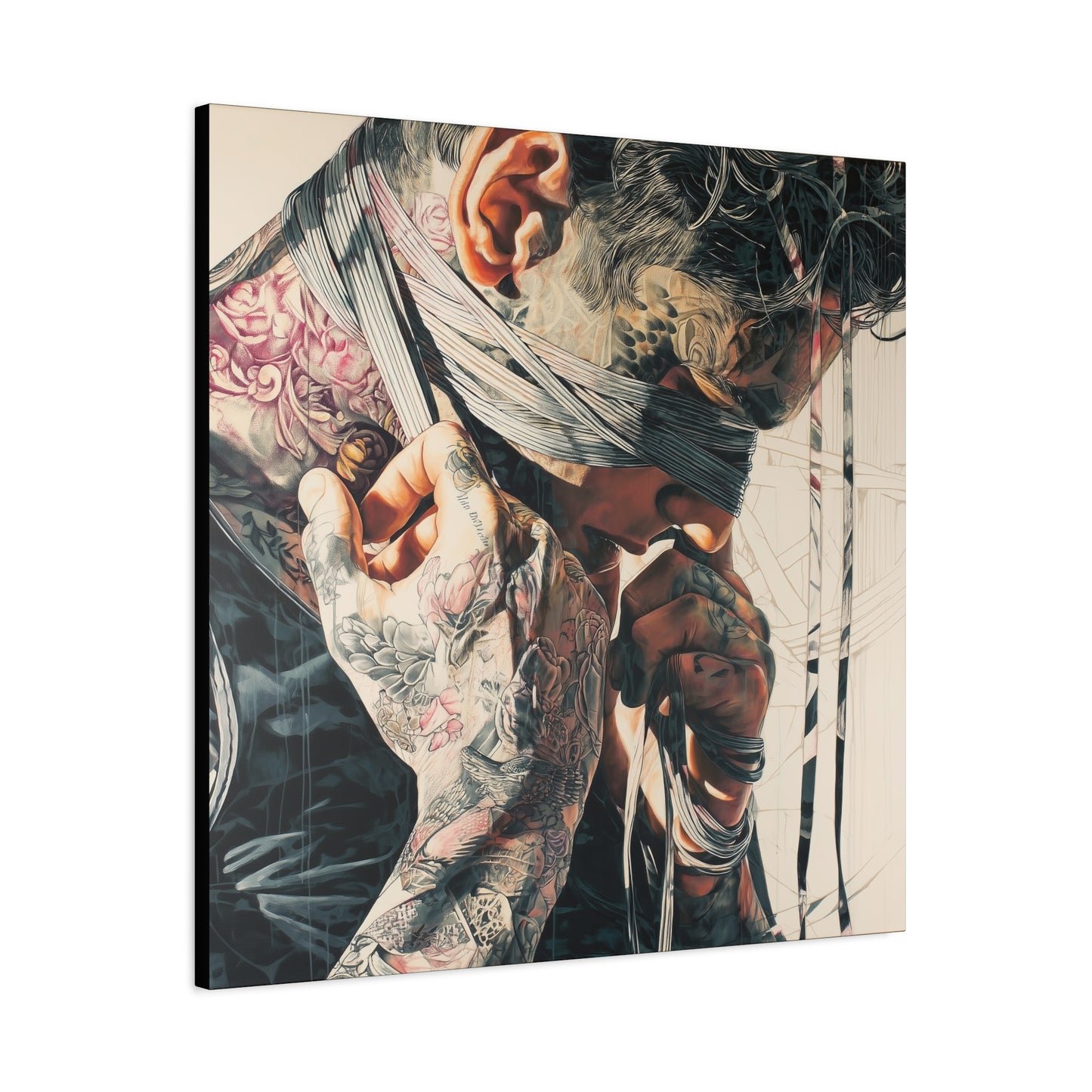 Gallery Wrapped Canvas, Ropes and Reverence Art Canvas, Erotic Shibari Art Canvas – Hiro