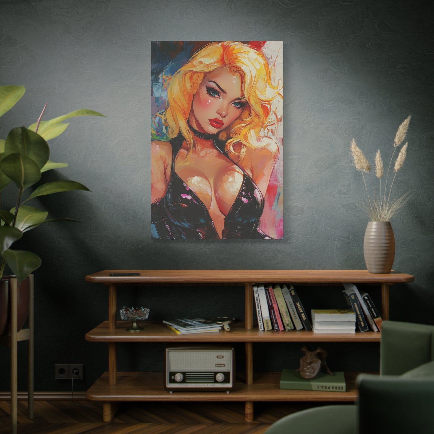 Gallery Wrapped Canvas, Guilt and Grit Adult Art Canvas, Erotic Pinup Art Canvas – Esme