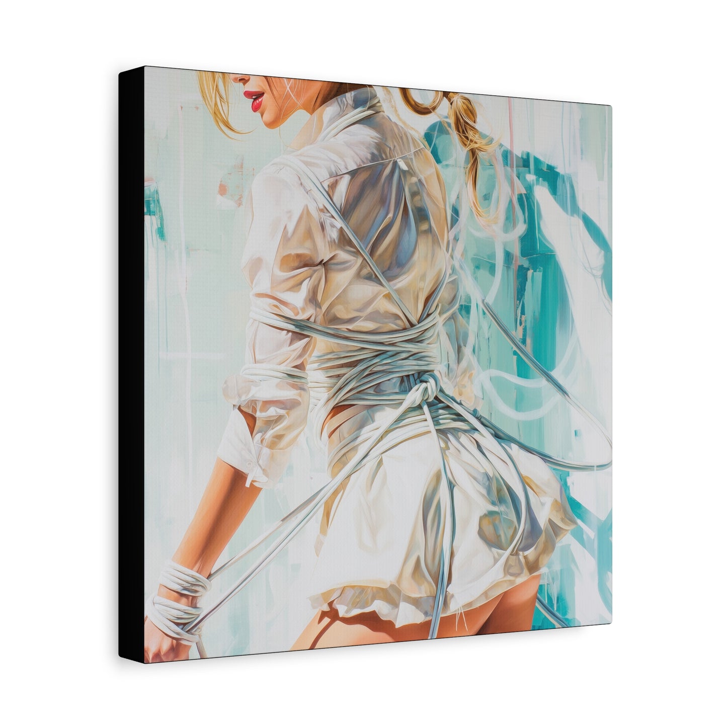 Gallery Wrapped Canvas, Ropes and Reverence Art Canvas, Erotic Shibari Art Canvas – Hannah