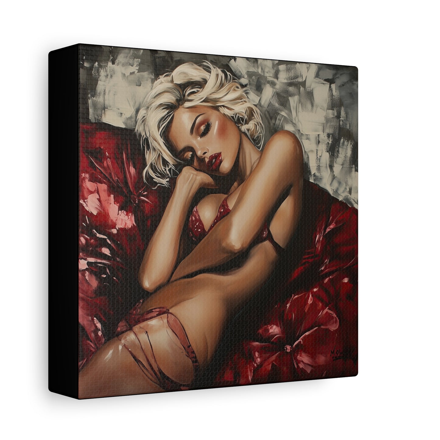 Gallery Wrapped Canvas, Guilt and Grit Adult Art Canvas, Erotic Pinup Art Canvas – Giselle