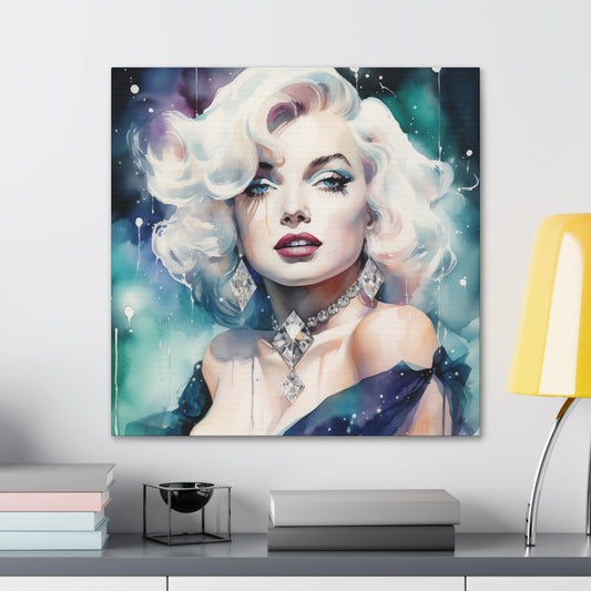 Canvas Wall Art, Gallery Wrapped Pop Art, Celebrity Wall Art – Marilyn Monroe - Diamonds