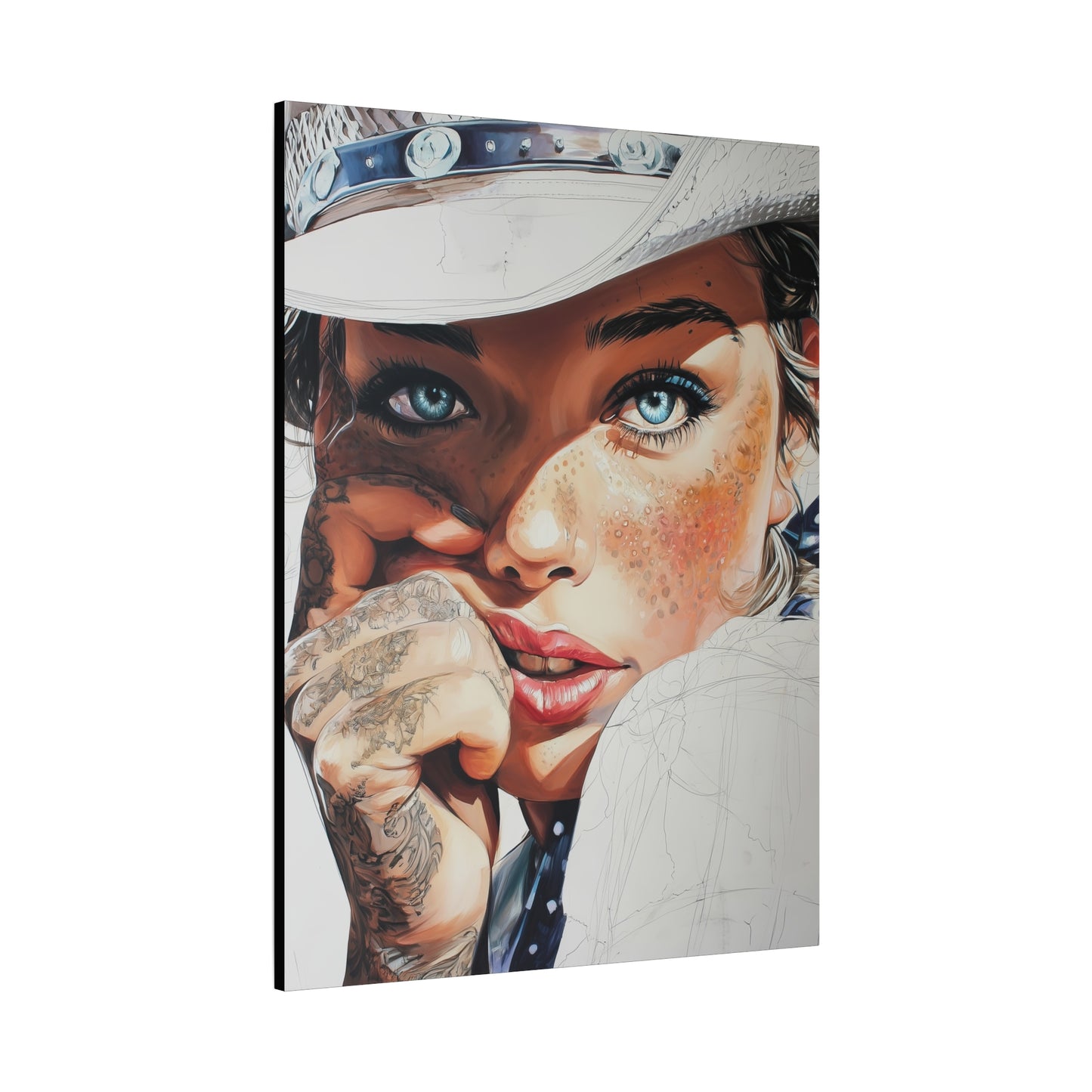 Gallery Wrapped Canvas, Wranglers and Wreckage Art Canvas, Erotic Pinup Art Canvas – Fallon