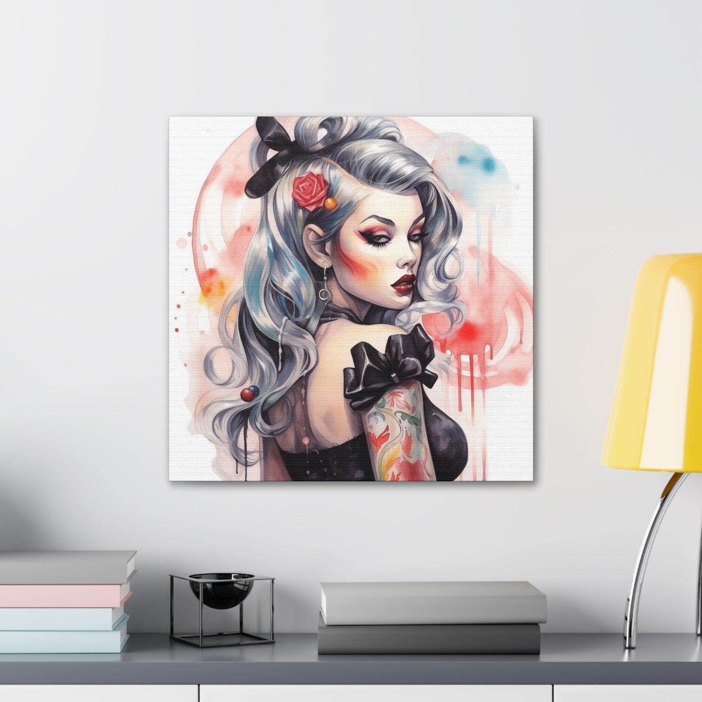 Gallery Wrapped Canvas, Edgy Tattooed Beauty, Urban Pop Art Canvas – Sabella