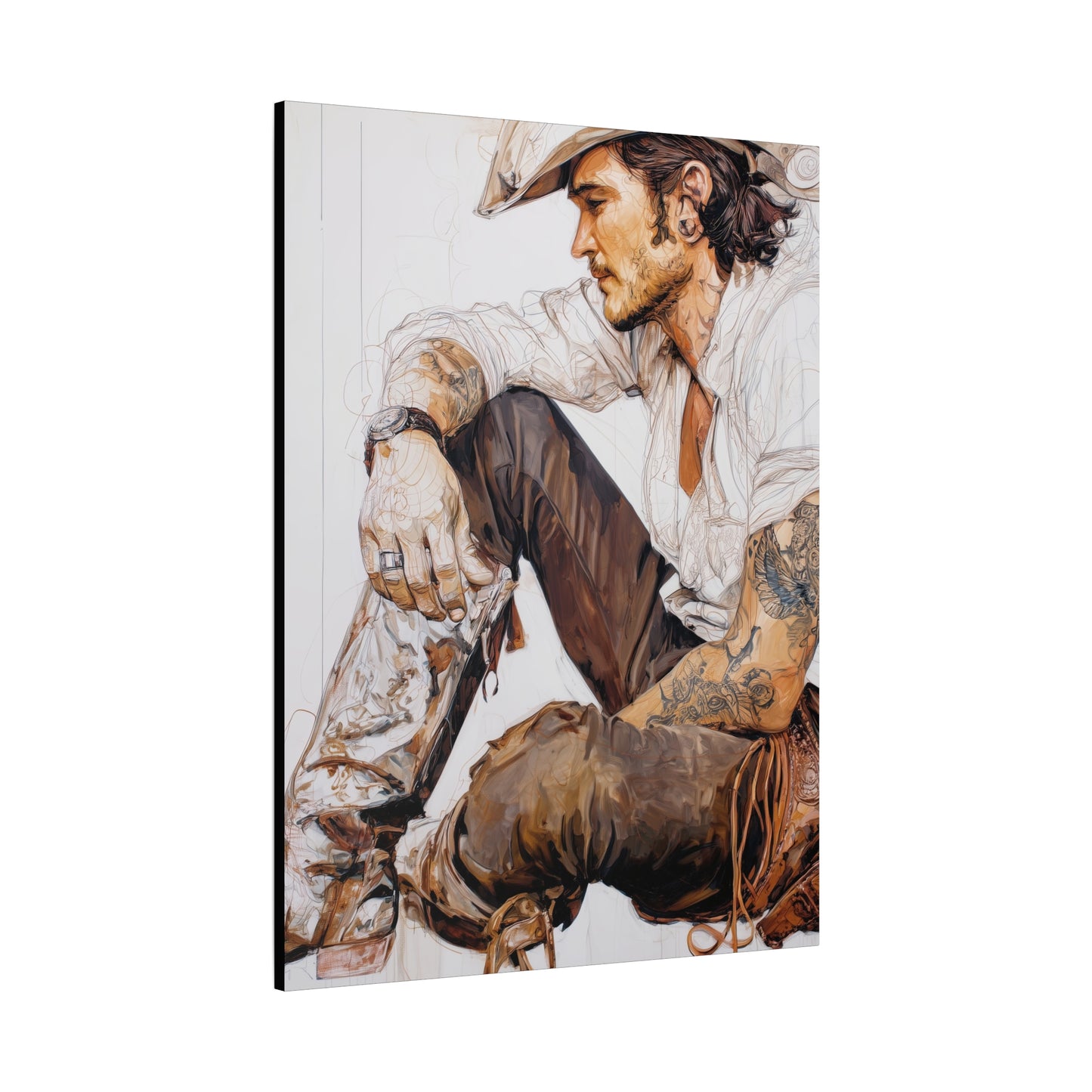 Gallery Wrapped Canvas, Wranglers and Wreckage Art Canvas, Erotic Pinup Art Canvas – Boone