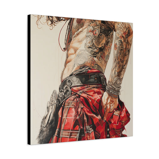 Gallery Wrapped Canvas, Kilts and Carnage Art Canvas, Erotic Pinup Art Canvas – Ronan