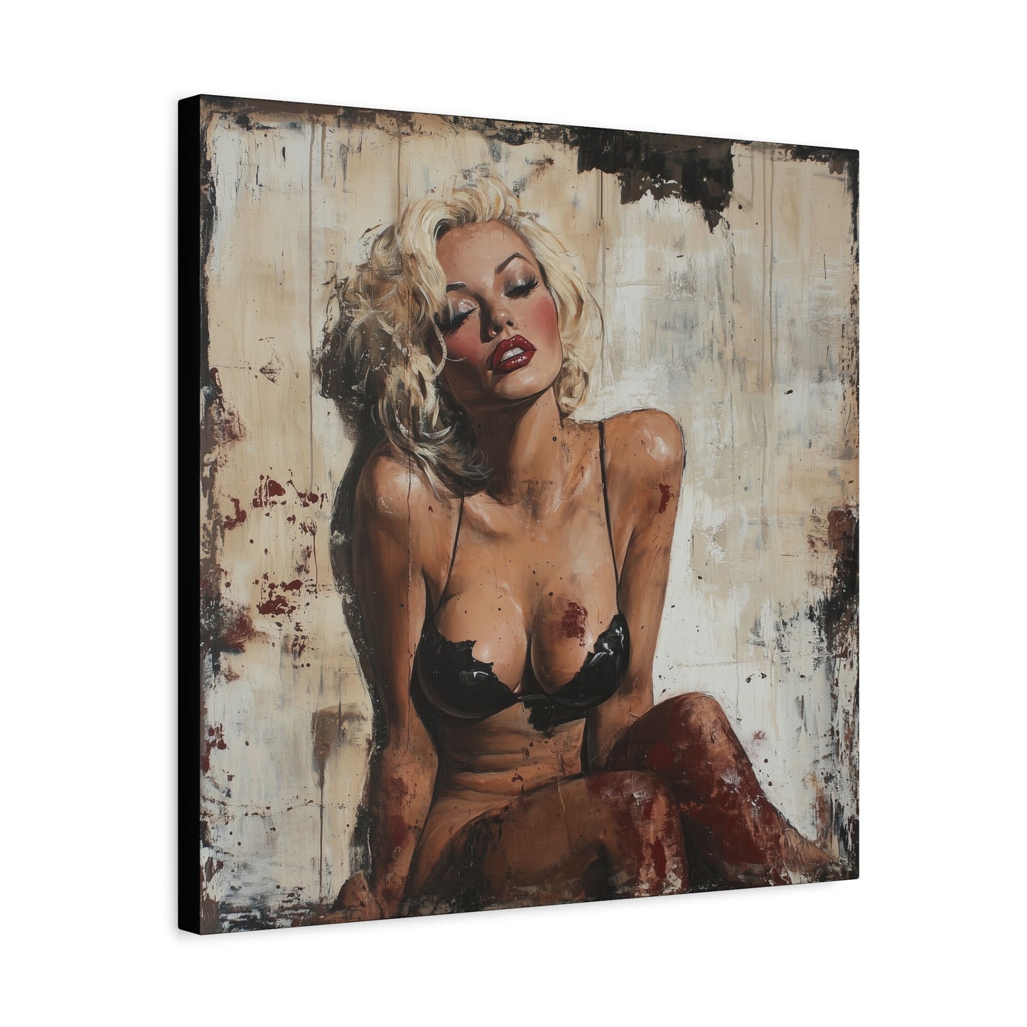 Gallery Wrapped Canvas, Guilt and Grit Adult Art Canvas, Erotic Pinup Art Canvas – Zadie
