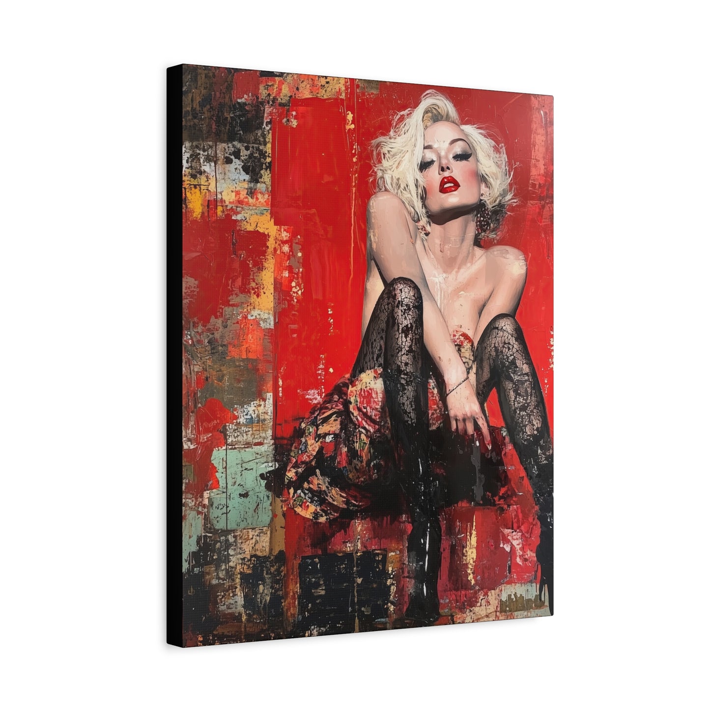 Gallery Wrapped Canvas, Guilt and Grit Adult Art Canvas, Erotic Pinup Art Canvas – Sable