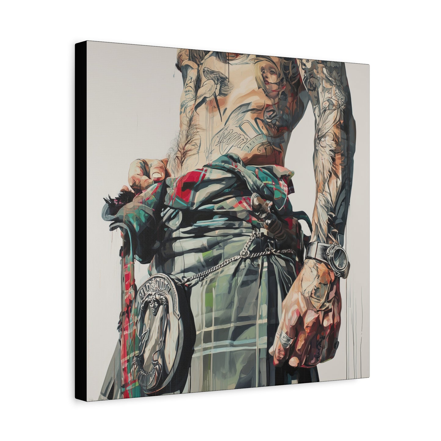 Gallery Wrapped Canvas, Kilts and Carnage Art Canvas, Erotic Pinup Art Canvas – Fraser