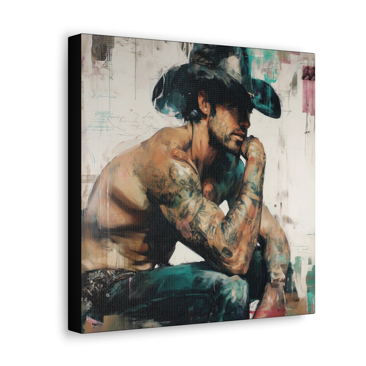 Gallery Wrapped Canvas, Wranglers and Wreckage Art Canvas, Erotic Pinup Art Canvas – Jimmy